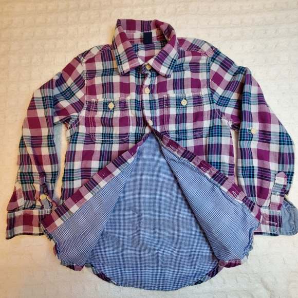 GAP Button-Down Plaid Long Sleeves Shirt, Boys, Size 5 Toddler - Picture 2 of 9